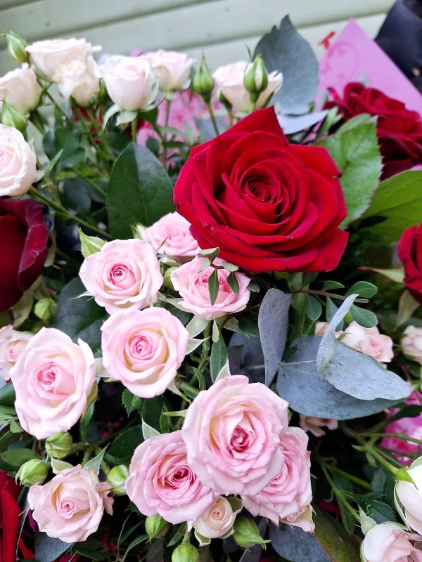 Valentine Red & Pink Naomi Roses Bouquet